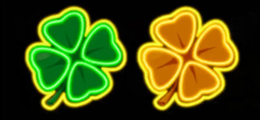 Groene en gouden klaversymbolen in Le King slot